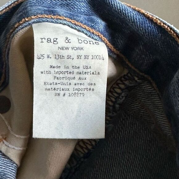 Rag & Bone Torti Short in Vintage Wash Mid Length Denim Cut Off size 27 - Picture 6 of 7